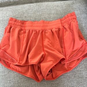 Lululemon Athletica Orange Athletic Shorts Moisture-Wicking Lightweight